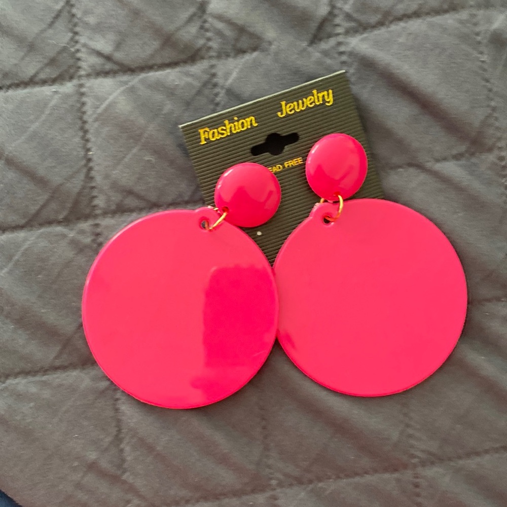 Hot pink earrings